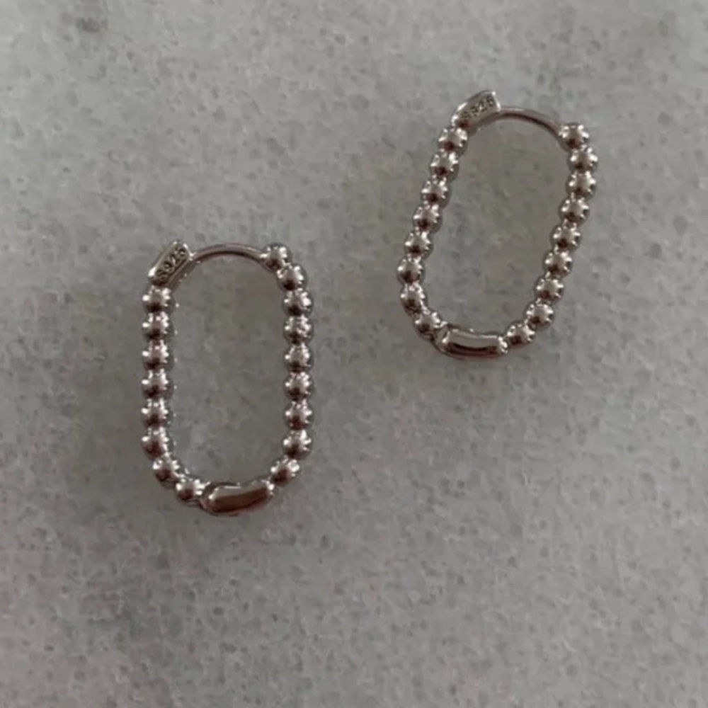 COPY - Beaded silver earrings